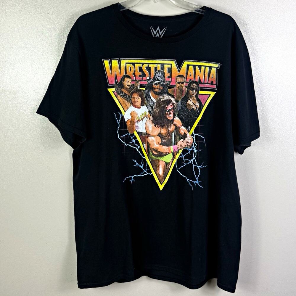 WWE WrestleMania Black Graphic T-Shirt XL - Wrestling Tee, WWE League